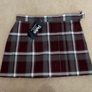 Maroon Burgundy plaid uniform skirt by Parker. NWT
